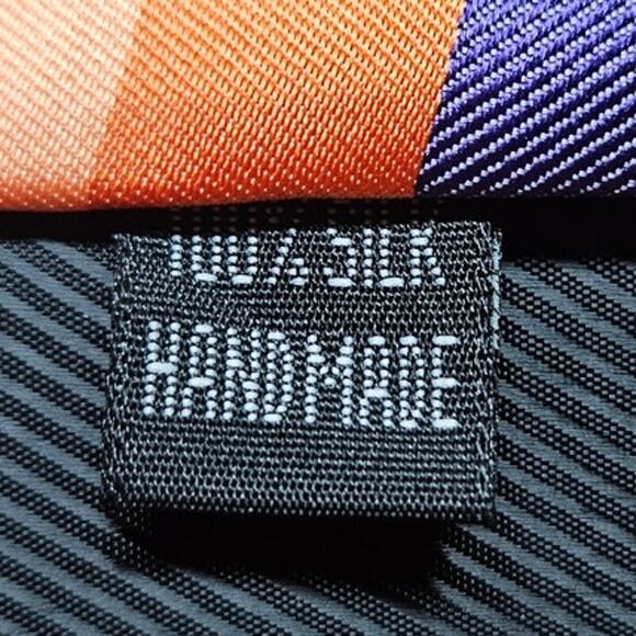 Men's Tie VERIE GOD Purple Orange Classic Necktie 4" Wide 58" Long 100% Silk - Picture 3 of 3